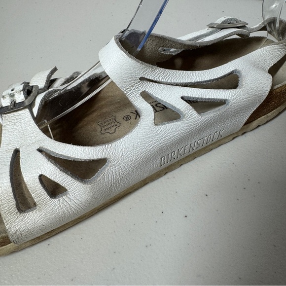 Birkenstock Rare White Cutout Leather Sandals  Comfort Summer Shoes Size 41 - Picture 7 of 15